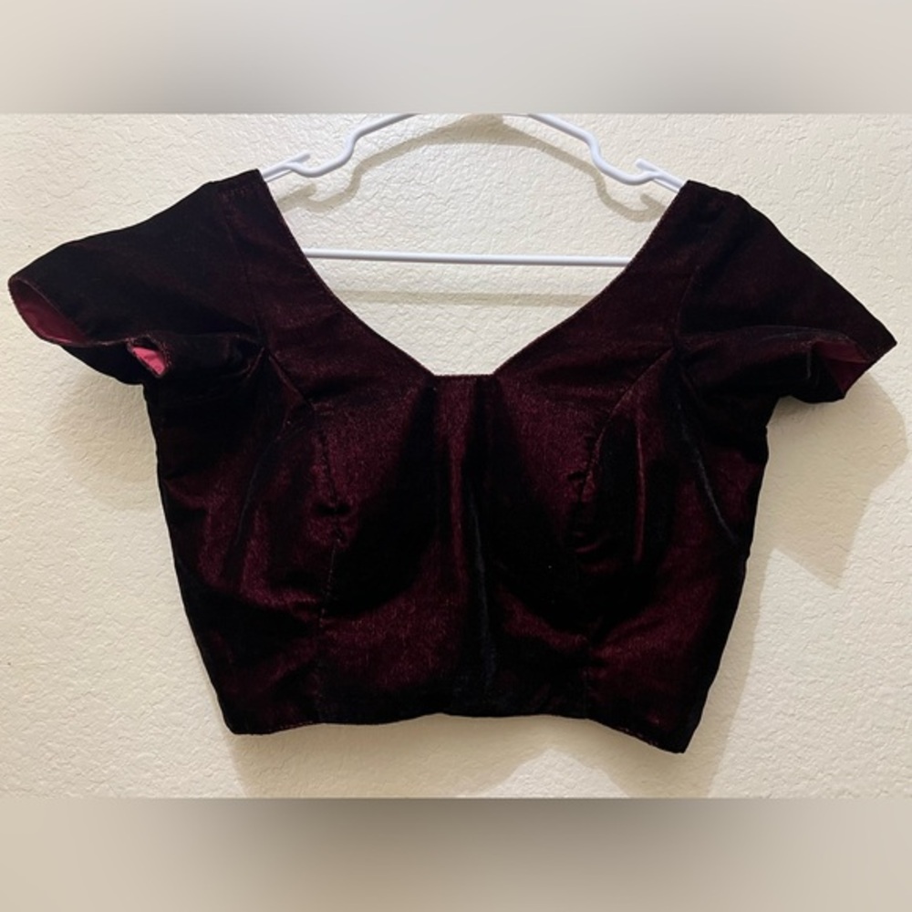 Elegant Velvet Maroon Women's Top